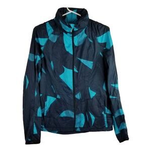 Lululemon Athletica Athletic Packable Hiking Blue Runners Hooded Jacket Size 6